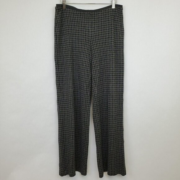 J. Jill Pants Womens Small Petite Ponte Full Leg Checked Pull On Stretch Mid - Picture 1 of 11